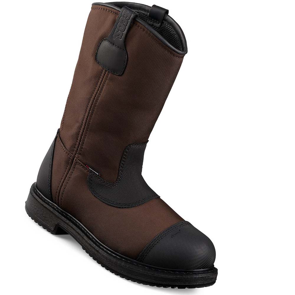 Red Wing MaxBond 12-inch Safety Toe Pull-On Men\'s Waterproof Boots Coffee | ZA 424TCE